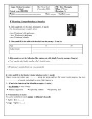 English Worksheet: 1st form