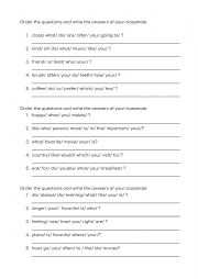 English Worksheet: Make Questions