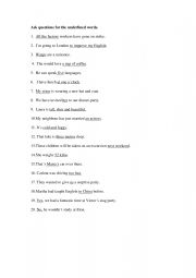 English Worksheet: Ask Questions