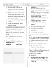 English Worksheet: Past Perfect Worksheet