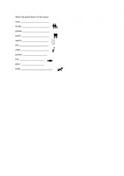 English Worksheet: plurals