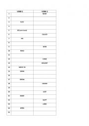 English Worksheet: verb quiz