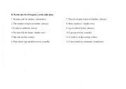 English Worksheet: Frequency adverbs