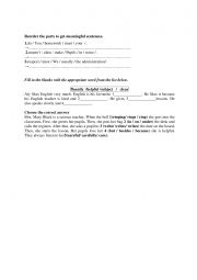 English Worksheet: grammar1