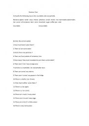 English Worksheet: Countable and uncountable