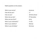 English Worksheet: Basic questions