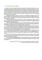 English Worksheet: A brief history of Calgary (CANADA)