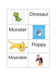 English Worksheet: Simple words printable memory cards