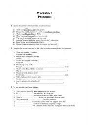 English Worksheet: pronouns