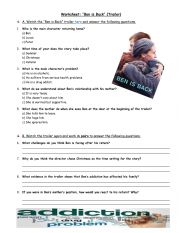 English Worksheet: Ben is Back -trailer