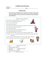 English Worksheet: Test nivel 1