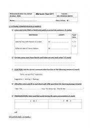 English Worksheet: Mid-Term Test N1