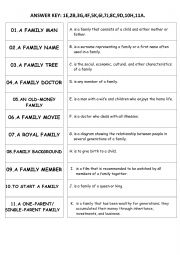 English Worksheet: KINDS OF FAMILY