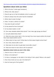 English Worksheet: Video comprehension