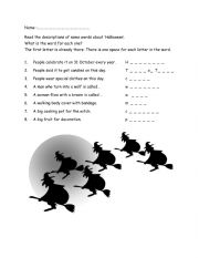 English Worksheet: Halloween worksheet
