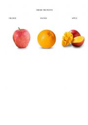 English Worksheet: Order the fruits