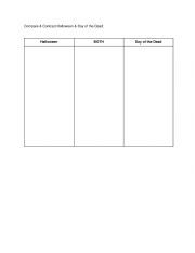 English Worksheet: Halloween vs Day of the Dead