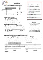 English Worksheet: Remedial work n1 after the mid-term test n1 9th form Tunisian technical school s
