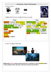 English Worksheet: Worksheet Wednesday Netflix