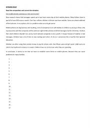 English Worksheet: Opinion Essay- Correct the mistakes