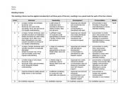 English Worksheet: ESL Speaking Criteria