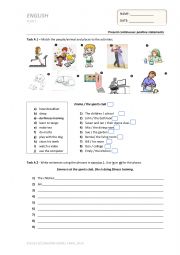 Present Continuous tense (practice-7th)