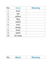 English Worksheet: vocab