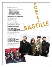 English Worksheet: Bastille - Pompeii - Song class