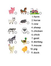 English Worksheet: Animals