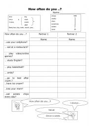 English Worksheet: Survey-How often.....? 