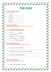 English Worksheet: worksheet the food