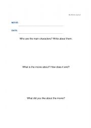 English Worksheet: My movie journal