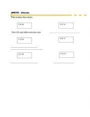 English Worksheet: CHECKS