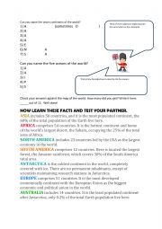 English Worksheet: Oceans and Continents