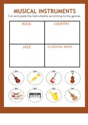 English Worksheet: Musical Instruments