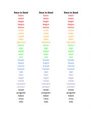 English Worksheet: Race to Read Open/Closed 2 syllable words