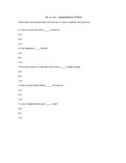 English Worksheet: IN ON AT 