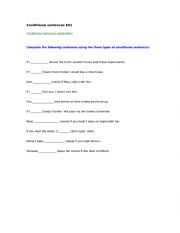 English Worksheet: CONDITIONALS