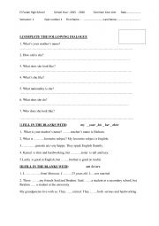 English Worksheet: quiz