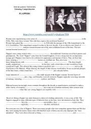 English Worksheet: Flappers The Roaring Twenties