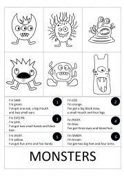 English Worksheet: Scary Monsters