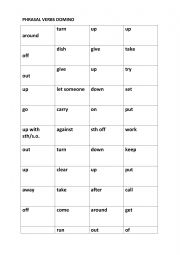 English Worksheet: Phrasal verbs