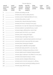 English Worksheet: B1 25 Extreme adjectives to enhance meaning
