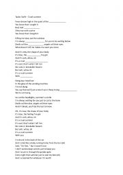English Worksheet: Cruel summer Taylor Swift Lückentext