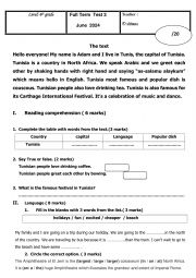 English Worksheet: full term 6th form tunisia