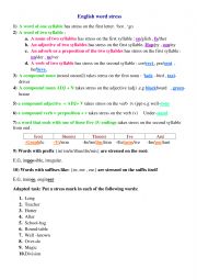 English Worksheet: word stress