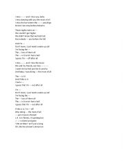 English Worksheet: a song