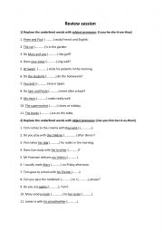 English Worksheet: 7th form module 3 review exercises