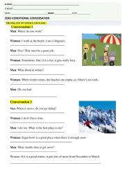English Worksheet: ZERO CONDITIONAL CONVERSATION 