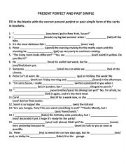 English Worksheet: PRESENT PERFECT AND PAST SIMPLE